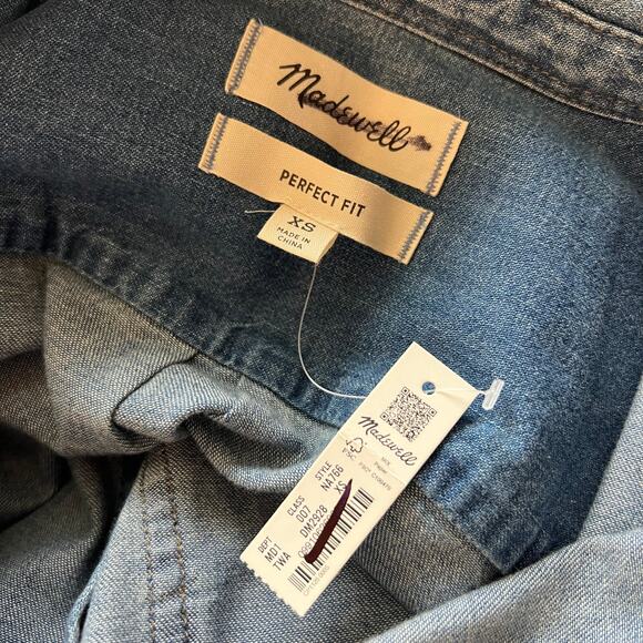 Madewell Men's Denim Perfect Long-Sleeve Shirt in Tomkins Wash NWT - Picture 9 of 11